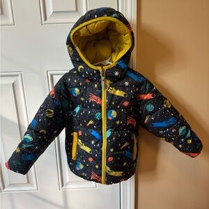 Hanna Andersson Space-Themed Puffer Jacket Sz 4